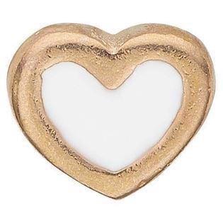 Christina forgyldt sølv Enamel Heart Lille forgyldt hjerte med hvid emalje, model 603-G3 købes hos Guldsmykket.dk her